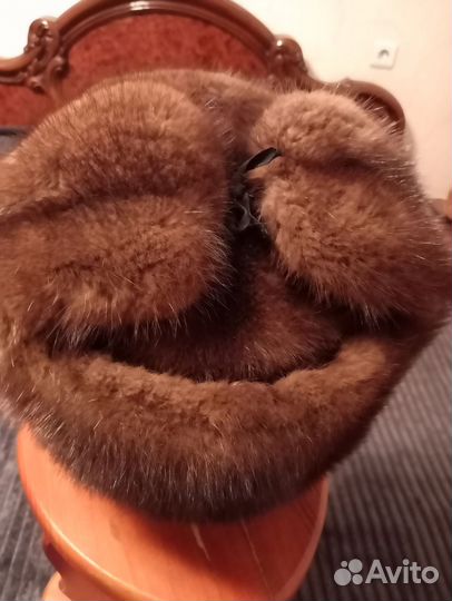 Мужская зимняя шапка ушанка, норка, размер 60-62