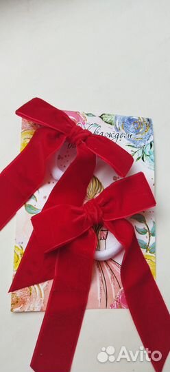 Красные бантики, розовые бантики 2шт