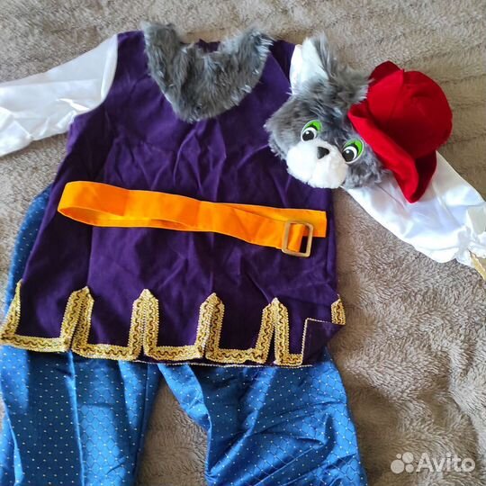 Костюм бархат кот В сапогах р. 128