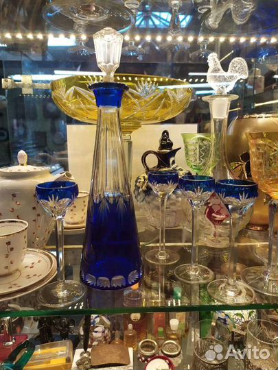 Графин,цветной хрусталь