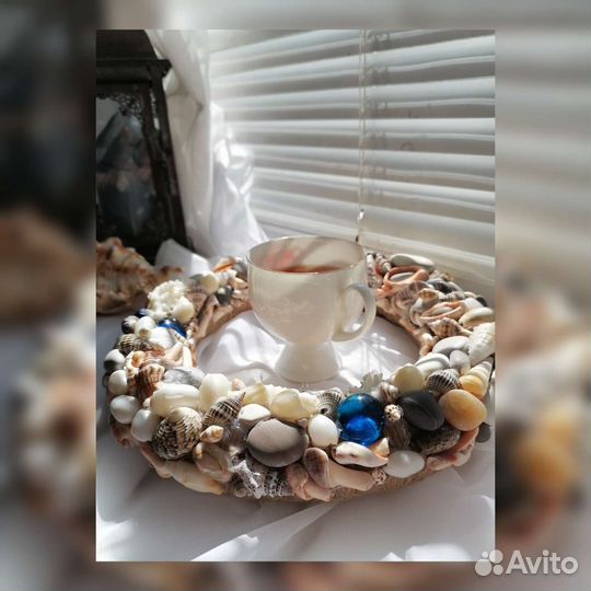 Венок интерьерный, морской стиль.Декор для дома