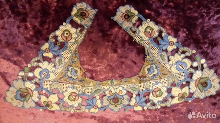 Кружево цветное воротник до 1917г редкость