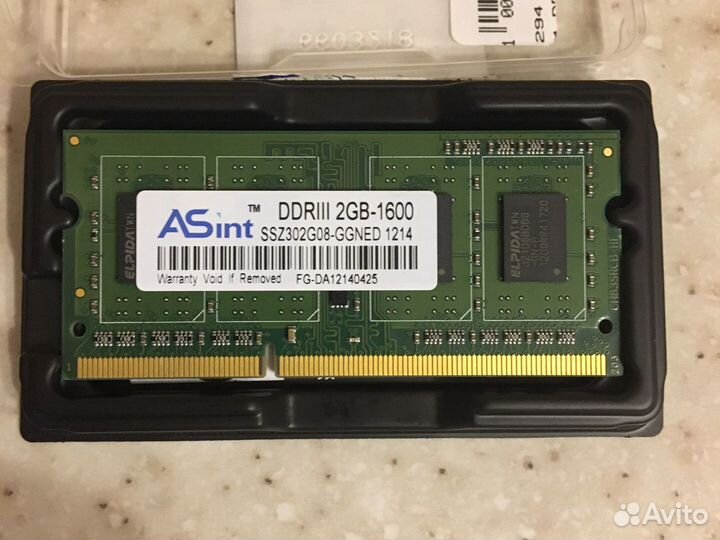 Оперативная память для ноутбука DDR III 2 GB-1600