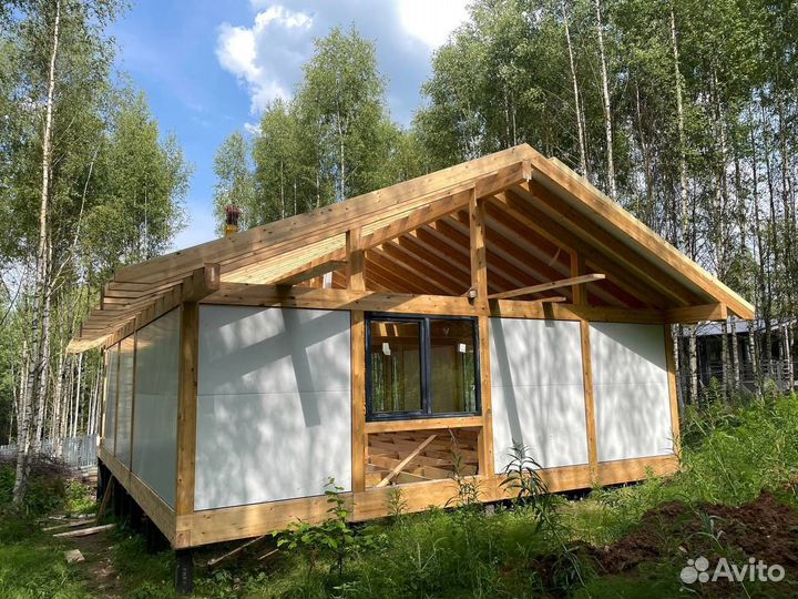 Каркасный дом из бруса Фахверк. Домокомплект