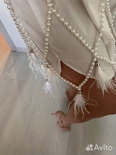 Топ из бусин, аксессуар, накидка на платье