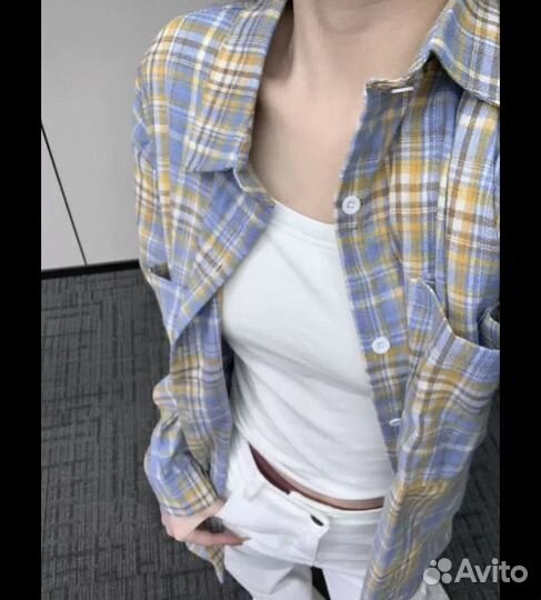 Рубашка в клетку y2k oversize