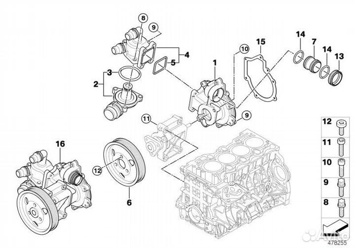 Помпа насос сод BMW 116i 118i 120i 316i 318i 320i