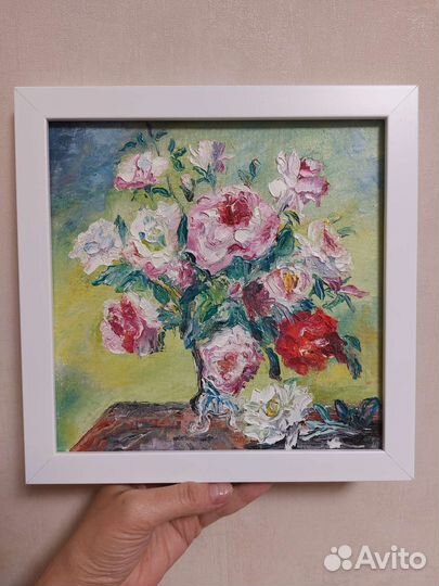 Картина маслом на холсте цветы розы