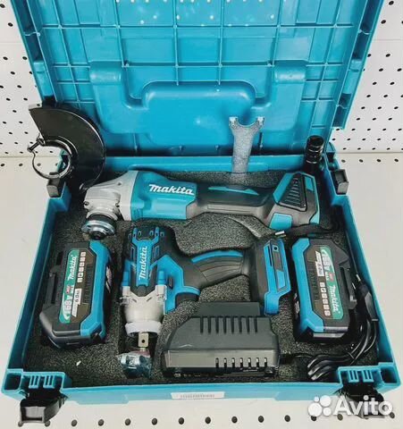 Аккумуляторный набор 2в1 Гайковерт+Болгарка Makita