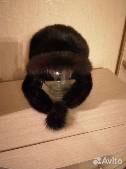Шапка норковая женская с ушками