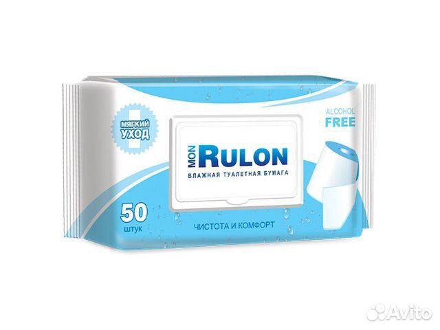 Бумага туалетная влажная с клапаном Mon Rulon, 50