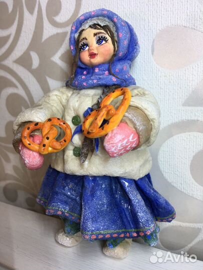 Елочная игрушка из ваты Аннушка