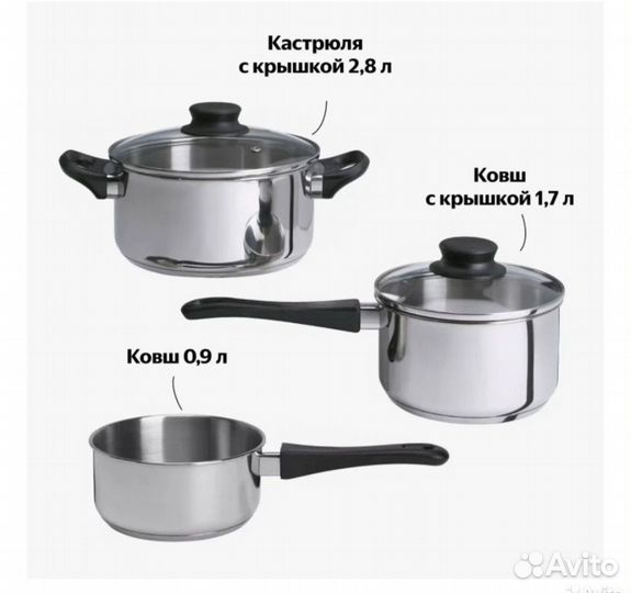 Набор кастрюль Икеа, Новый