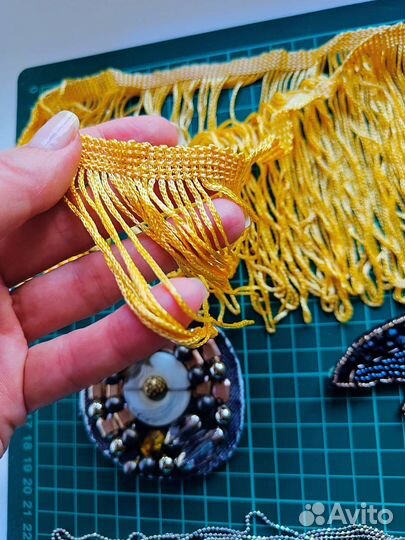 Для рукоделия цепь бисер кабошон