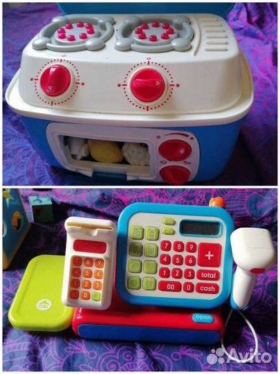 Игровая касса и Кухонная плита с фруктами