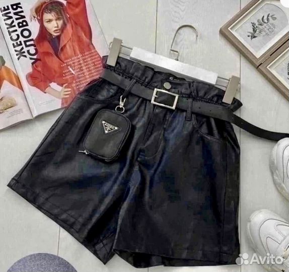 Шорты из эко кожи