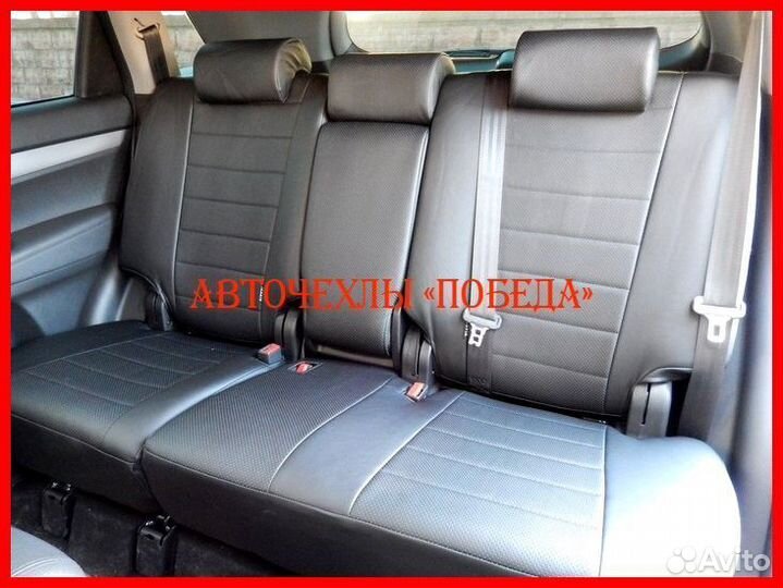 Чехлы Kia Sorento 2 из экокожи чёрные Классика