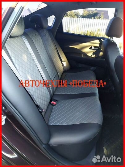 Чехлы Hyundai Elantra 6 из экокожи чёрно-серые Ром