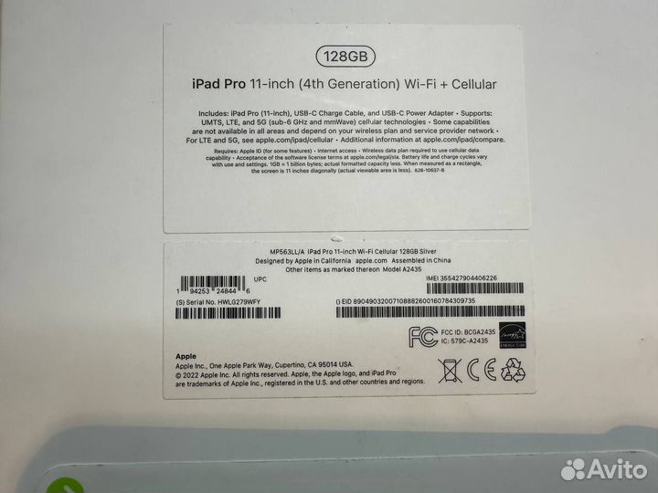 Планшет apple iPad pro 11 128gb LTE Silver новый