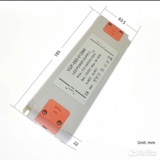 Блок питания для светодиодов 60W