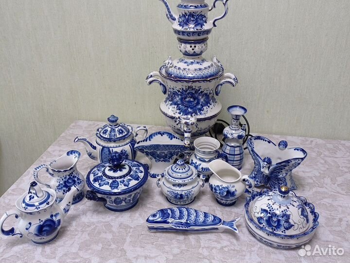 Фарфоровая посуда гжель