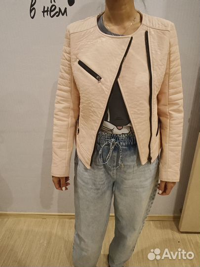 Кожаная куртка косуха женская