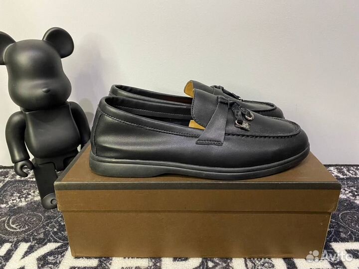 Лоферы Loro Piana кожа черные