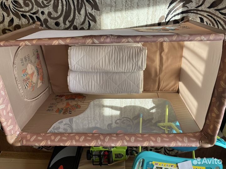 Кроватка манеж, горшок baby ton, топпер, матрас