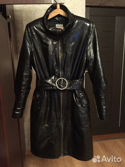 Плащ демисезонный кожаный
