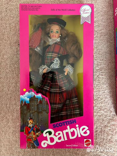 Parisian Barbie & Scottish 1990 nrfb
