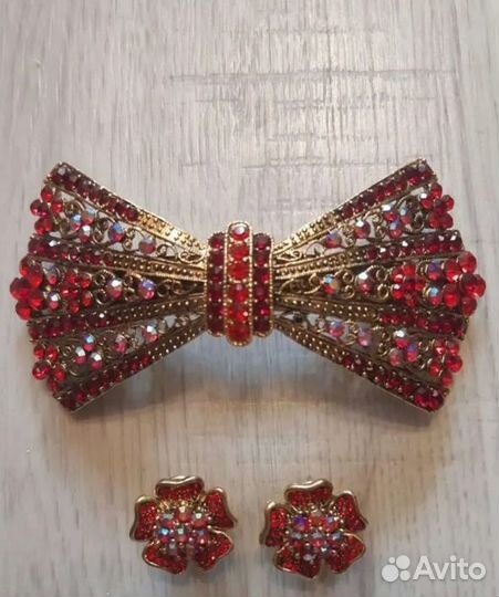 Из Дубаи новые Серьги и Заколка lux люкс