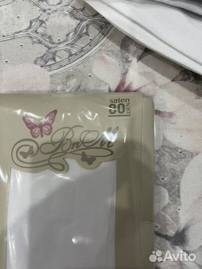 Эластичные колготки на девочку белые