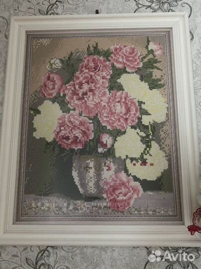 Алмазная мозайка пионы