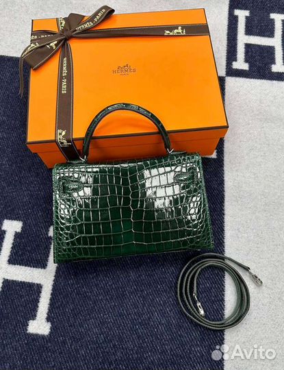 Сумка из кожи аллигатора Hermes Kelly 22