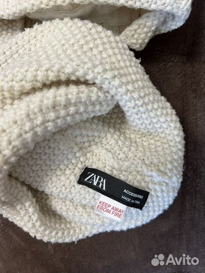 Шапка снуд варежки zara