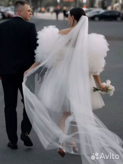 Свадебная фата длинная