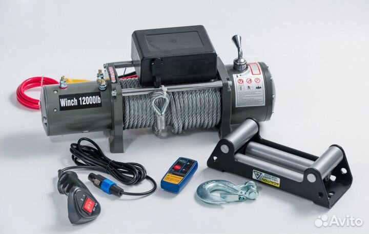 Лебедка электрическая 12v 12000 winch -сталь