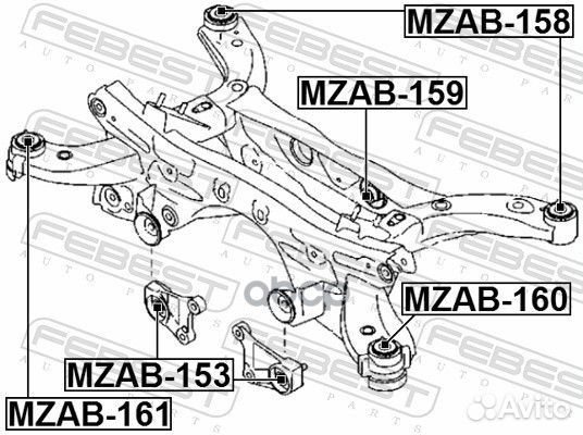 Сайлентблок подушки дифференциала mzab153 Febest