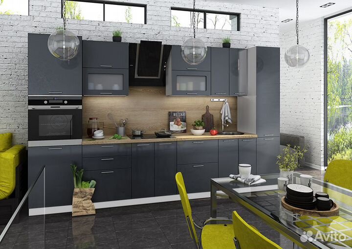 Новая модульная кухня Валерия-м антрацит глянец