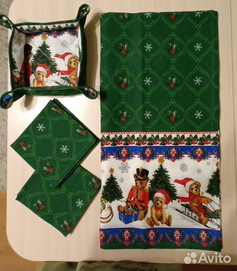 Новогодние скатерти из рогожки