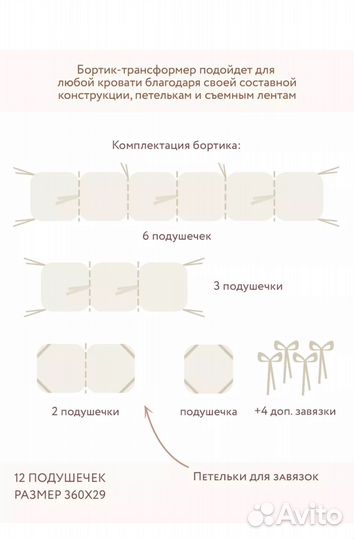 Бортики в кроватку белые