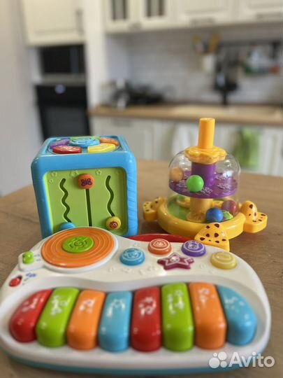 Пианино, куб развивающий, жираф baby go
