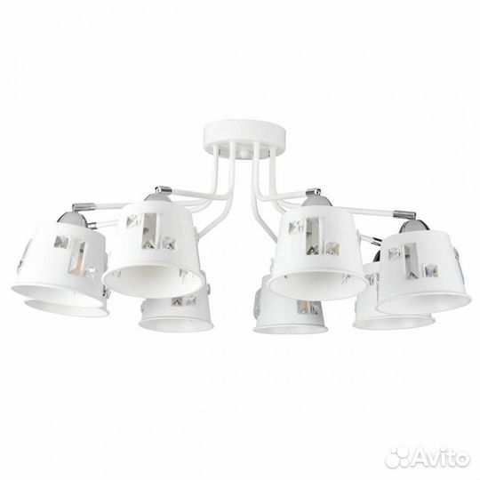 Люстра металл и стекло в спальню модерн