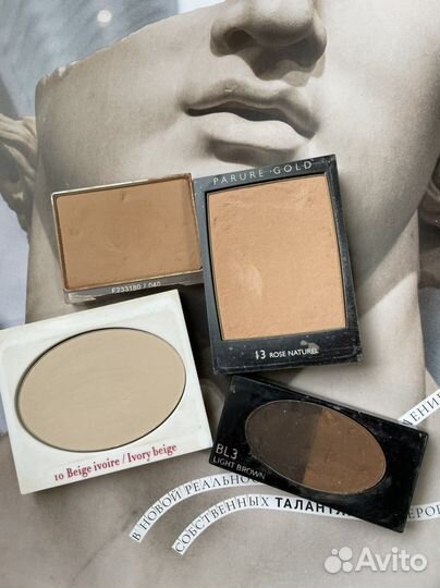 Пудры и кисти dior, clarins, guerlain