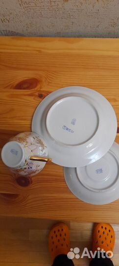 Чайное трио фарфор СССР Рижский ффз