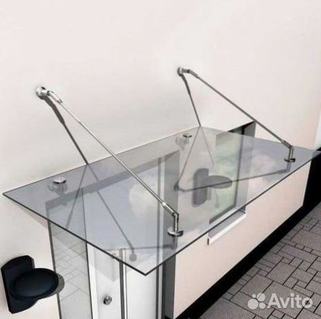 Стеклянные козырьки по индивидуальному дизайну