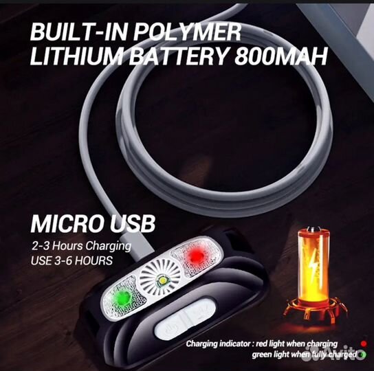 Налобный фонарь аккумуляторный