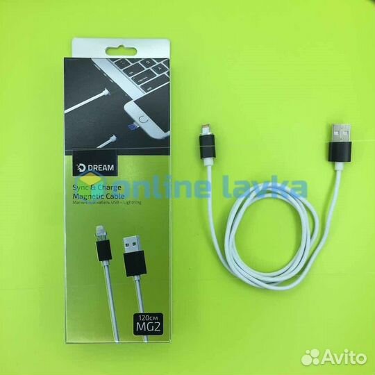 Кабель магнитный Dream MG2 White 1,2 метра 2A USB