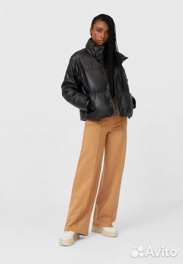 Кожаная куртка stradivarius
