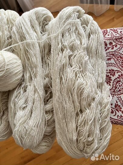 Пряжа полушерсть двухнитка в пасмах